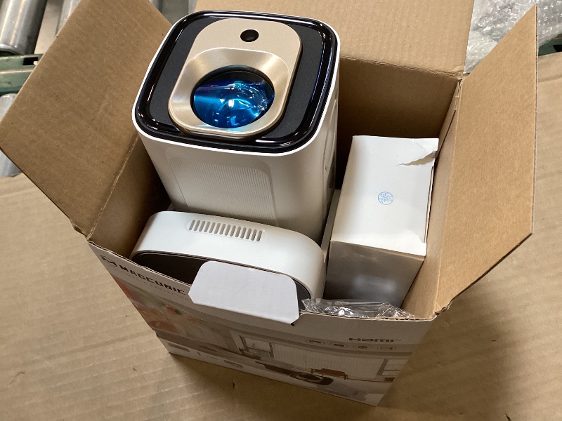 Photo 1 of ?Auto Focus&1080P?Magcubic Mini Smart Projector with 4K Support, Portable Projector with Wifi and Bluetooth, 5W Speaker, Built in Apps, Voice Control, Outdoor Movie Projector