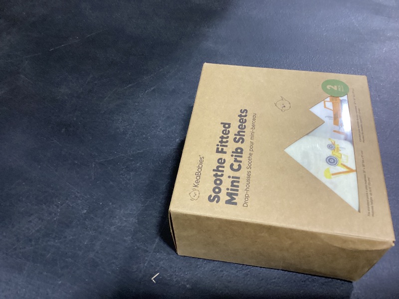 Photo 1 of 2-Pack Mini Crib Sheets Fitted - 38x26 Pack N Play Sheets for Pack and Play Mattress, Organic Cotton, Soft & Breathable Playard Bedding, Neutral Mini Toddler Bed Cover for Boys, Girls (Construction)