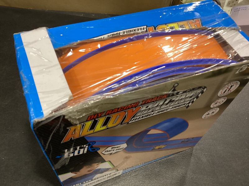 Photo 1 of Flex Tracks 15 Ft Flexible Race Car Track for Kids with 2 Suction Cups, Race Car Ramp Track Compatible with Diecast 1/64th Cars, Birthday Gifts for Boys Girls Ages 3+