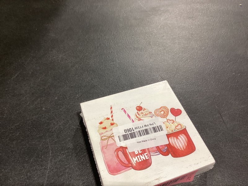 Photo 1 of EUDOSI Valentines Decor, Valentines Day Decor Be Mine Coffee Wood Sign Valentine Decorations Home Kitchen Tabletop Shelf Desk Decoration, 5 X 5 Inches