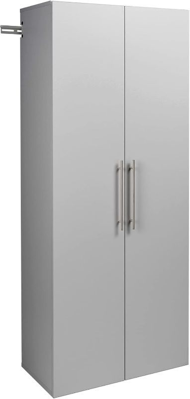 Photo 1 of Prepac HangUps 30" Large Garage Cabinet, Bathroom Cabinet Wall Mount, Ideal for Garage, Kitchen and Laundry Organization 30" W x 72" H x 16" D, Light Gray