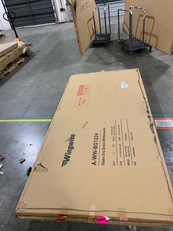 Photo 1 of Large Glass Dry Erase Board, 96 x 48 Inches Magnetic Glass Whiteboard for Wall, 8' x 4' Frameless Board for Office, Home, School