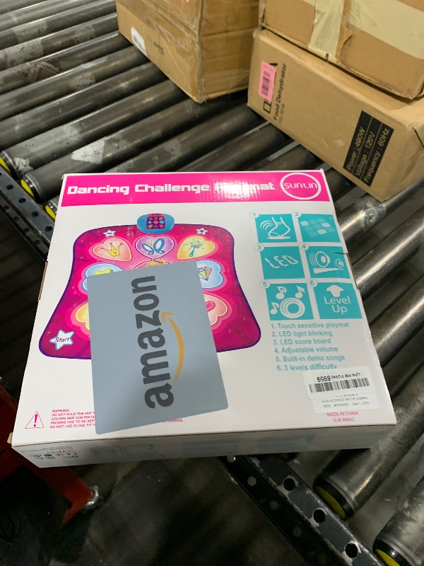 Photo 1 of SUNLIN Dance Mat - Rhythm Step Play Mat - Dance Game Toy Pad with LED Lights, Gift for Kids Girls 3-12, Adjustable Volume, Built-in Music, 3 Challenge Levels