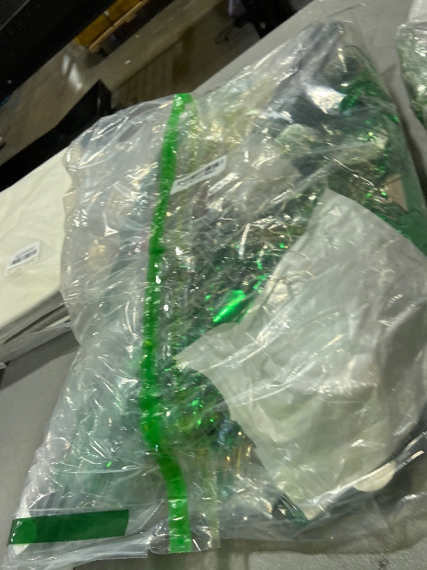 Photo 1 of [Timer & 8 Modes] 6 Ft Lighted Slim Christmas Tree Happy New Year 2025 with 100 Warm White & Multicolor Changing Lights Battery Powered Big 3D Star,Tinsel Pop Up Holiday Decoration