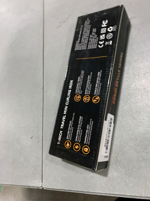 Photo 1 of 1 Inch Mini Travel Curling Iron, 100-240V Travel Dual Voltage Curling Iron for Short Hair with 5 Heat Settings, Small Curling Wand with Temperature Memories and Lock, Rose Gold