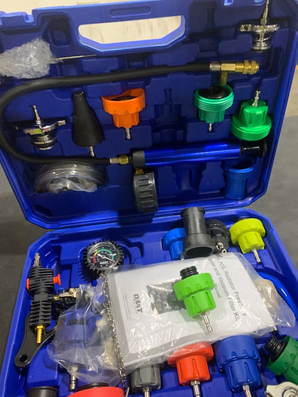 Photo 1 of Orion Motor Tech Coolant Pressure Tester Kit, 33pc Master Coolant Vacuum Refill Kit with 23 Radiator Adapters, Radiator Cooling System Pressure Tester Kit with Vacuum Pump Vacuum Purge & Refill Tool