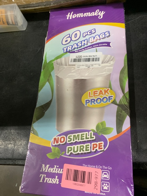 Photo 1 of 10 Gallon 60pcs Medium Clear Trash Bags Strong Clear Garbage Bags, Bathroom Trash Can Bin Liners, Plastic Bags for Office Home Kitchen, Waste Basket Liner, Fit 30 Liter, 10 Gal(10G60-Clear)