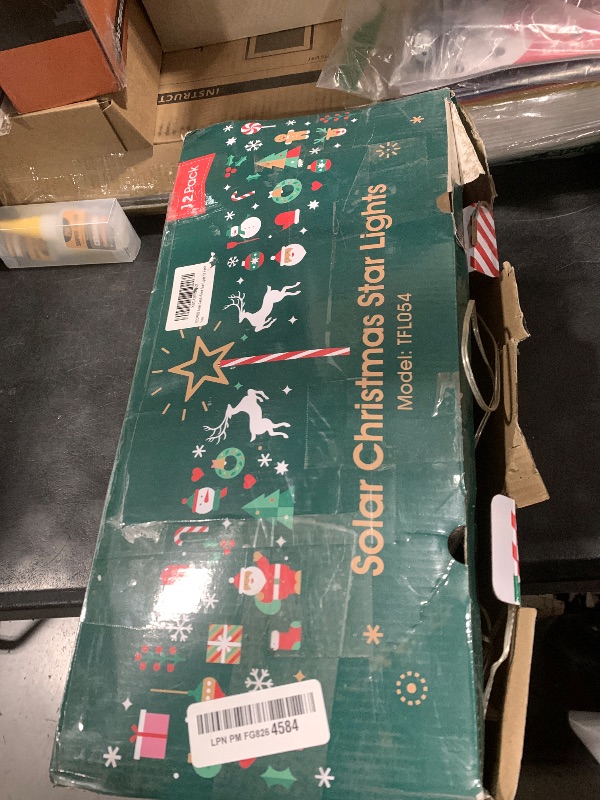 Photo 1 of 12 Pack Christmas Decorations Outdoor, Twinkling Big Star Solar Christmas Lights with 180 Bright LED and 10 Lighting Modes, Warm White Waterproof Xmas Decor for Pathway Yard