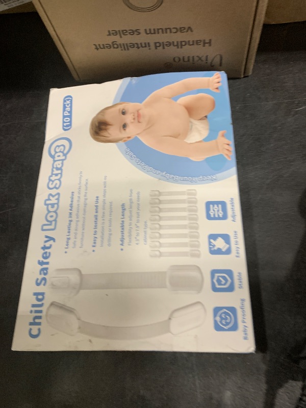 Photo 1 of 10 Pack Cabinet Locks Baby Proofing, Child Proof Cabinet Locks with 3M Adhesive - Easy Installation with Adjustable Straps, Multi-Purpose Child Safety Latches for Drawers Fridge Trash Cans Toilets