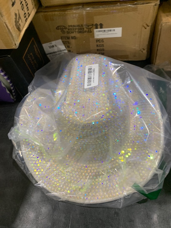 Photo 1 of *********READ CLERK NOTES**********  
Hercicy Rhinestone Cowboy Hat with Diamond Fringe Bling Cowgirl Hat With Western Wide for Cosplay Wedding