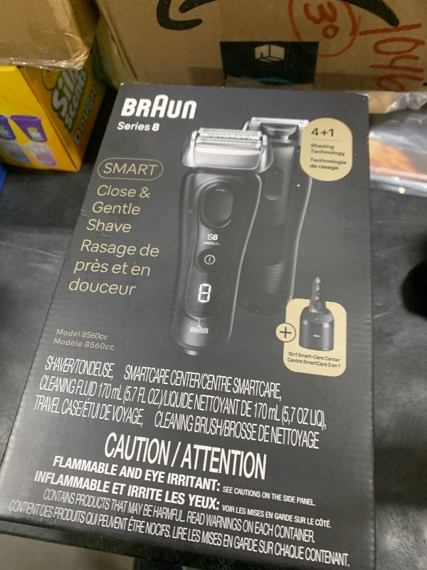 Photo 1 of Braun Series 8 8560cc Electric Razor for Men, 4+1 Shaving Elements & Precision Long Hair Trimmer, 5in1 SmartCare Center, Close & Gentle Even on Dense Beards, Wet & Dry Electric Razor, 60min Runtime