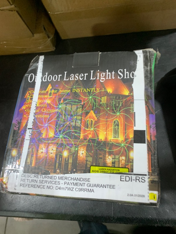 Photo 1 of LedMall Motion 8 Patterns in 1 Red, Green, and Blue Outdoor Christmas Laser Lights Projector with remote control and Security Lock