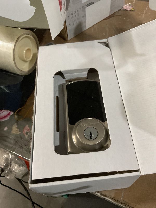 Photo 1 of **NOT IN ORIGINAL PACKAGING** Kwikset 916 Keyless Entry Touchscreen SmartCode Electronic Deadbolt Smart Lock Featuring SmartKey Security and ZigBee 3.0 Technology in Traditional Satin Nickel, Zigbee Hub Sold Separately