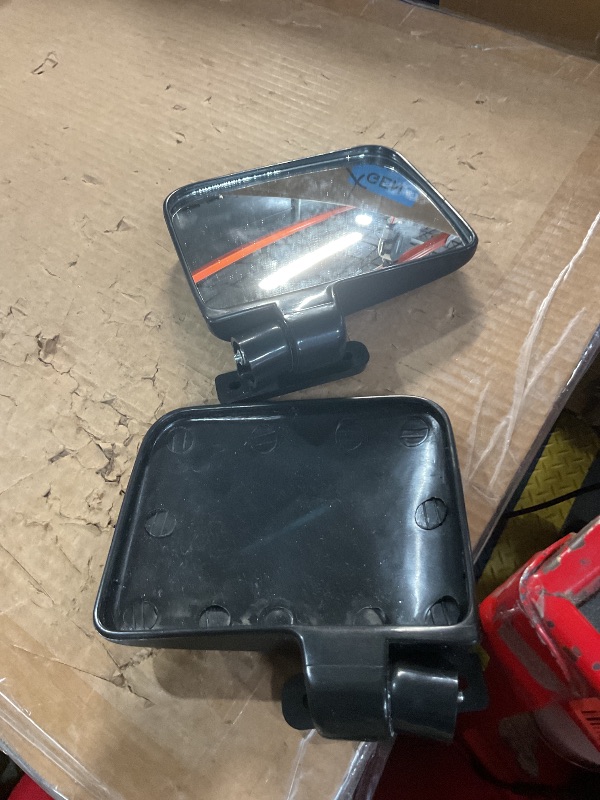 Photo 1 of ***MISSING MIRROR ON ONE PART***10L0L Golf Cart Side Mirrors Compatible with Yamaha Club Car EZ-GO and Others Round or Square Tube Golf Cart Roof Bracket, No-drilling Required
