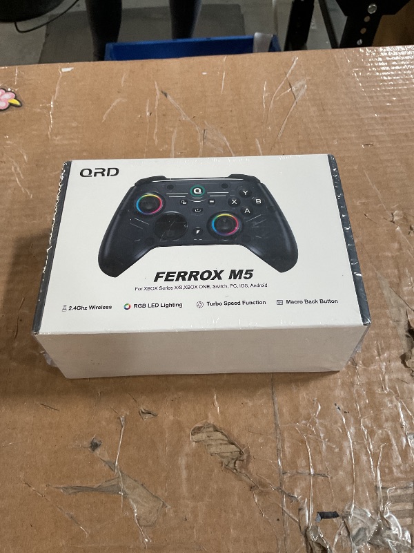 Photo 1 of ***FACTORY SEALED***
 QRD FERROX M5 Wireless Controller for Xbox Series X|S,One,Switch,PC,Xbox Controller with 2.4Ghz USB Dongle,Hall-Effect Anti-Drift,Flexible Macro Recording,Turbo