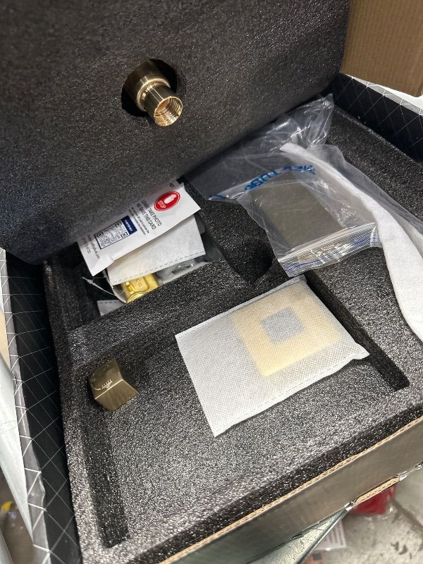Photo 1 of **MISSING PIECES**Kurpot Gold Shower System, 10'' Square Rainfall Shower Head with Handheld Combo Spray, Bathroom Brushed Gold Shower Faucet Set with Valve, 59'' Shower Hose, Shower Trim Kit and Diverter, Wall Mounted