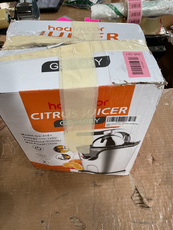 Photo 1 of **NEEDS CLEANING**Healnitor 150W Electric Citrus Juicer Squeezer with 2 Cones, Stainless Steel Quiet Orange Juice Extractor Machines for Lime Grapefruit Lemon, Detachable Design