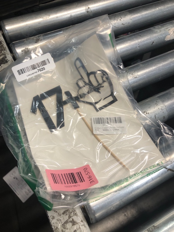 Photo 1 of ***MISSING PARTS***
Arthsdite 17+1 Middle Finger Black Glitter Cake Topper - 18th Birthday Party Decorations - Funny Eighteen Years Old Birthday Party Supplies