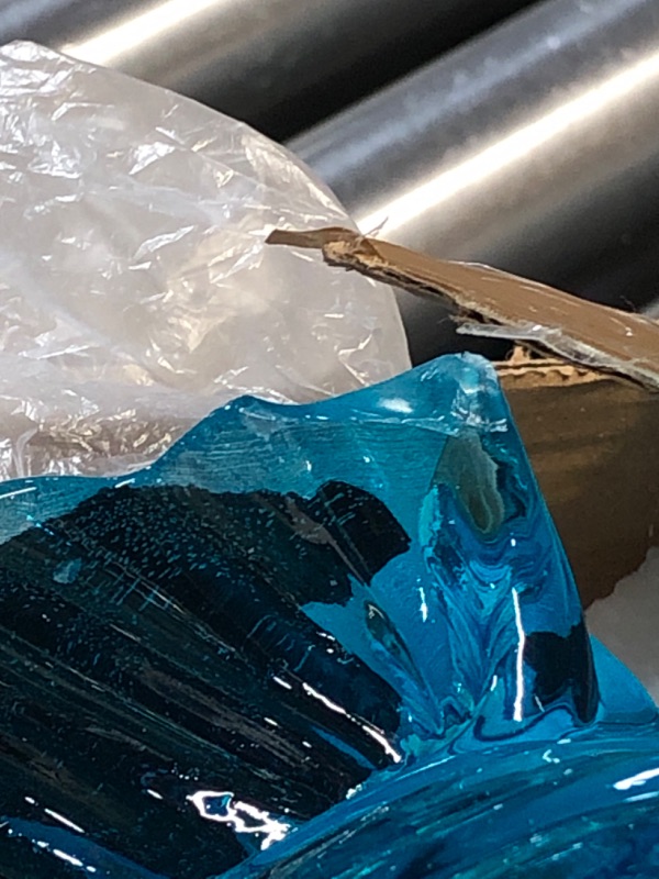Photo 1 of ***DAMAGED - SEE NOTES/PICTURES*** XYQXYQ Modern Abstract Decorative Wave Statue, Blue Abstract Art Home Decor,Crystal Ball Art Wave Resin Sculpture, Office Desk Stand, Dining Table Center Decorative Aesthetics(B,Light-Blue)