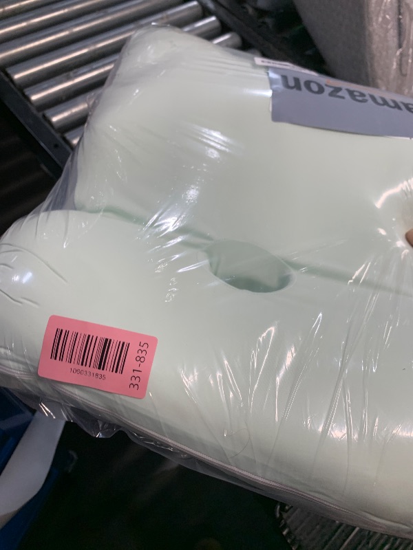 Photo 1 of (USED)YFZD3087 Natural Latex Pillow for Adults - Ergonomic Support for Maternity, Home & Couples, Multi-Functional for Sleeping, Lounging, Reading, Removable Washable Cover (Green)