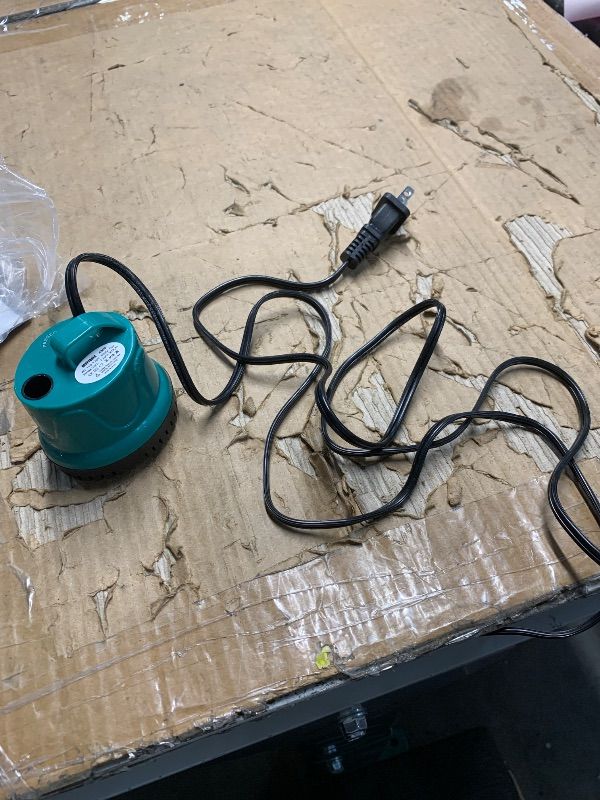 Photo 1 of ** missing extra adapter/pieces**
Upettools Submersible Water Pump, Ultra Silence Circulation Multifunctional Water Pump with Handle for Pond, Aquarium, Hydroponics, Fish Tank Fountain with 4.6ft (1.4M) Power Cord(66GPH,5W) Green
