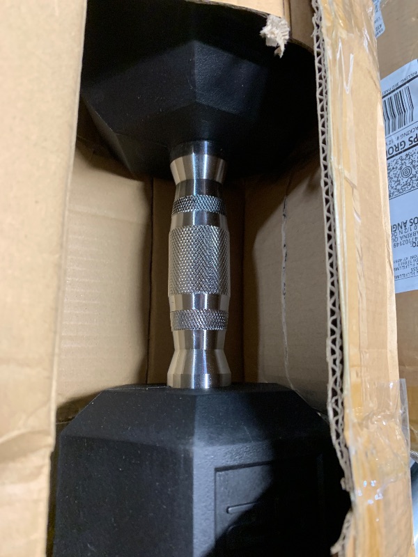 Photo 1 of ***2 BOXES***CAP Barbell 25 LB Rubber Coated Hex Dumbbell Hand Weight - Pair | Chrome Handle