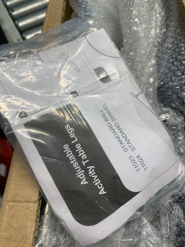 Photo 1 of ***LEGS ONLY OF FDP Rectangle Activity School and Office Table (24 x 72 inch), Standard Legs with Ball Glides, Adjustable Height 19-30 inches - Gray Top and Navy Edge