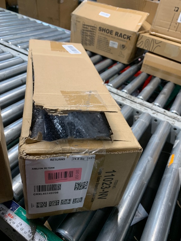 Photo 1 of ***LEGS ONLY ***FDP Rectangle Activity School and Office Table (24 x 72 inch), Standard Legs with Ball Glides, Adjustable Height 19-30 inches - Gray Top and Navy Edge