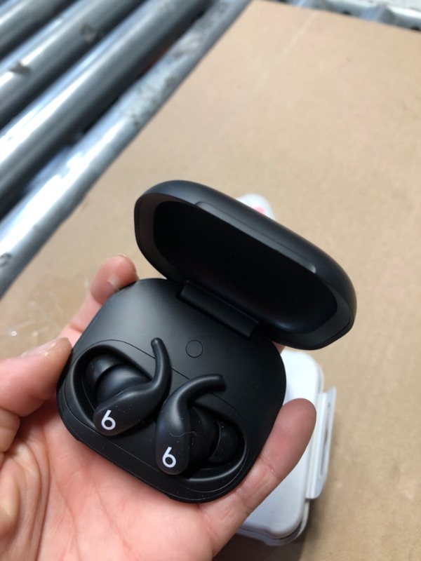 Photo 1 of ***DAMAGED***Beats Powerbeats Fit - Wireless Noise Cancelling Workout Earbuds with Secure-Fit Wingtips, Up to 30-Hour Battery Life, Sweat & Water Resistant, Apple & Android Compatible - Jet Black
