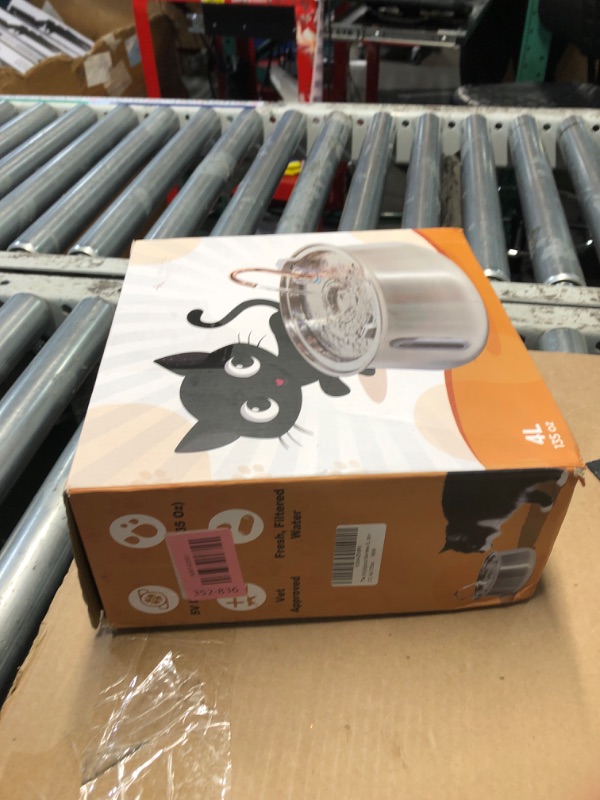 Photo 1 of *** for prts / missing pump*** KittySpout Stainless Steel Cat Water Fountain Automatic Drinking Fountain, Quiet Circulating Water Bowl, Dishwasher Safe, Indoor Pet Fountain for Hydrated Healthy Cats (Stainless Steel, 4L Corded)