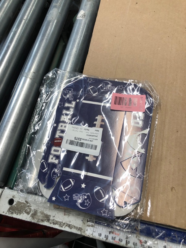 Photo 1 of **only about 14**iPartyGo Football Birthday Party Decorations - 50 Pcs Blue American Rugby Paper Boats Food Trays Serving Nacho Snacks Cowboy Sports Themed Decor Supplies for Boys Men Teens Fans Game Day Tailgate