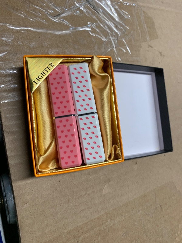 Photo 1 of (2) FLABOX Cute Lipstick Lighter Soft Flame Refillable Butane Lighter, Adjustable Pocket Lighter Delicate Gift for Girls Women Girlfriend on Birthday,Anniversary White(Without Butane)