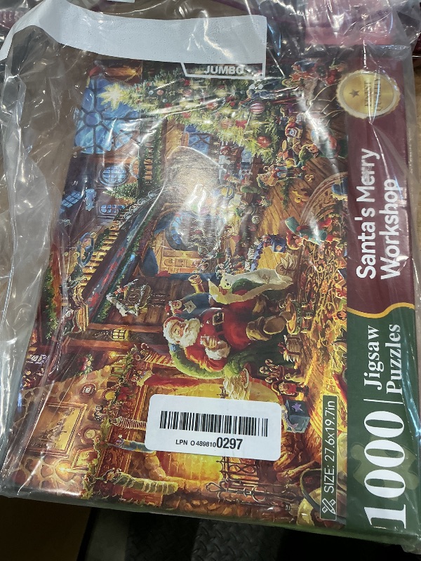 Photo 1 of 1000 Piece Cardboard Jigsaw Puzzles, Beautiful Christmas Puzzle - Every Piece Unique, Softclick Technology for 27x20 Inch