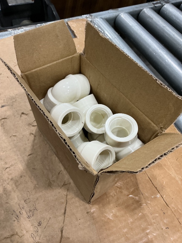 Photo 1 of 10Pack 3/4" Double Female Thread 90 Degree PVC Elbow Pipe Fitting Connector SCH40 3/4IN F to F Threaded 90 Degree Elbow PVC Corner Adapter Pipe Fitting for Home Sewer Plumbing Water Line