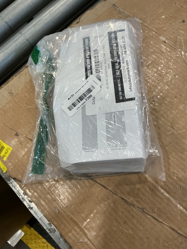 Photo 1 of 100 1099 NEC Tax Form Envelopes, Designed for Printed 1099 NEC Forms Self-Seal, Double-Window, Security Tinted, 100 Pack