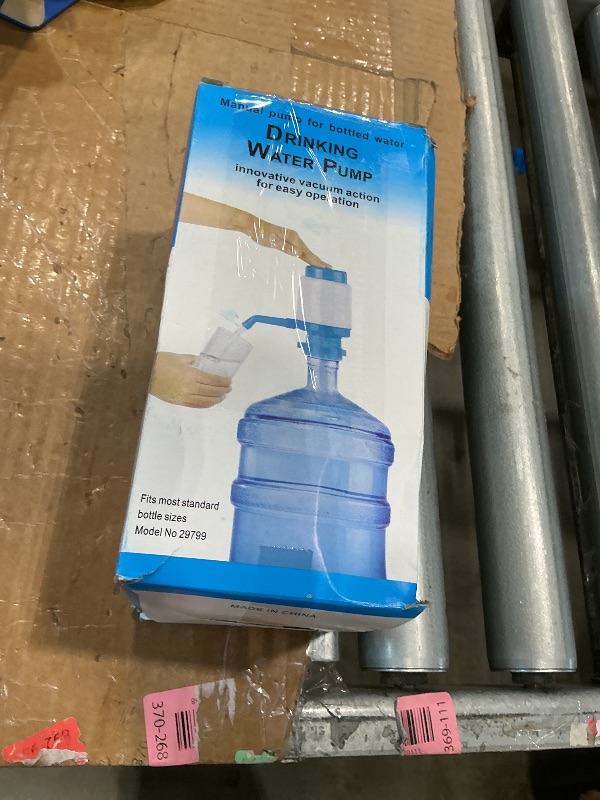 Photo 1 of **MAJOR DAMAGE**
YTCYKJ Portable Manual Water Pump 5 Gallon,Water Jug Dispenser Bottle Pump Drinking Water Pump with an Extra Short Tube and Cap Blue