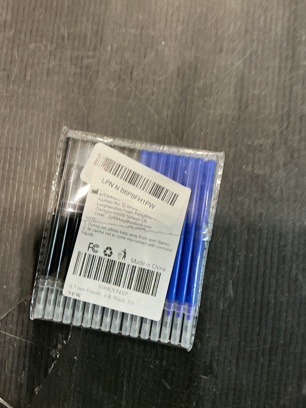 Photo 1 of 0.7 mm Erasable Gel Ink Pen Refills Compatible with Frixion Friction, Smooth Writing Multicolor Retractable Fine Point Pen Refill for School Office Home Art (Blue & Black, 16)