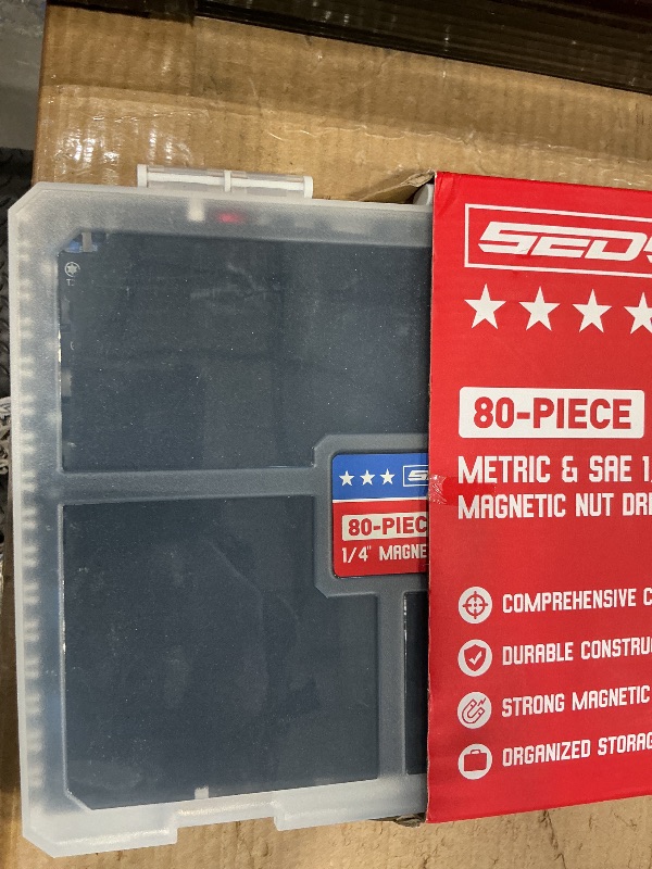 Photo 1 of **MINOR DAMAGE**
80-Piece Premium Magnetic Impact Nut Driver Set Metric & SAE with Socket Adapters, Bit Holder, Wing Nut Driver, Universal Sockets, Quick Release Extension, Power Bits