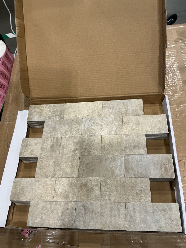 View 2 of Art3d 10-Pack Peel and Stick Wall Tile for Backsplash, Stick on Stone Tile for Kitchen Bathroom Fireplace Vanitity in Stone Beige