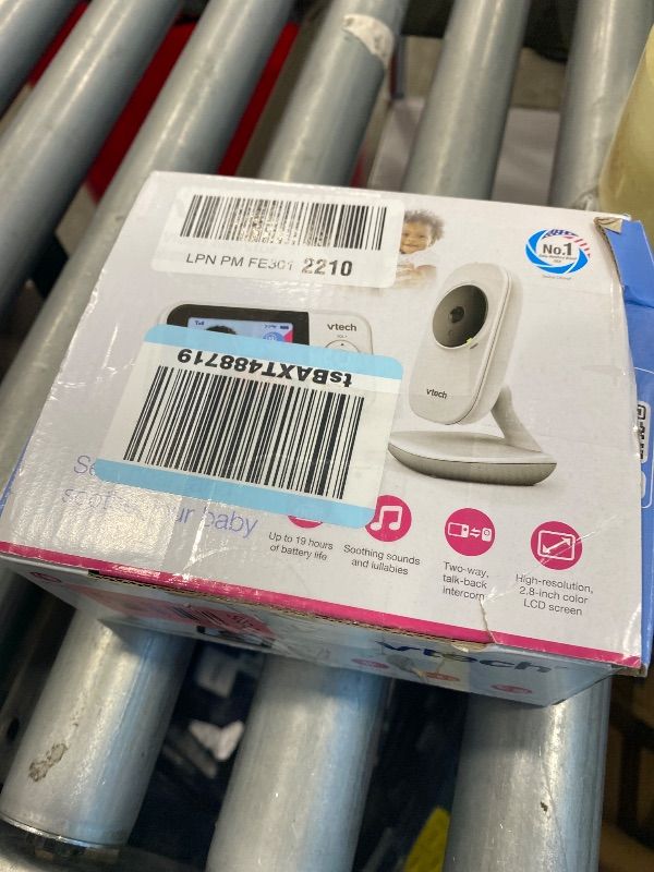 Photo 1 of *UNTESTED*
VTech VM819 Baby Monitor with Camera and Audio, 2.8” Screen Portable Baby Camera, Night Vision, 2-Way Audio, Temperature Sensor and Lullabies, Secure Transmission No WiFi, Ideal for Baby/Elderly/Pet