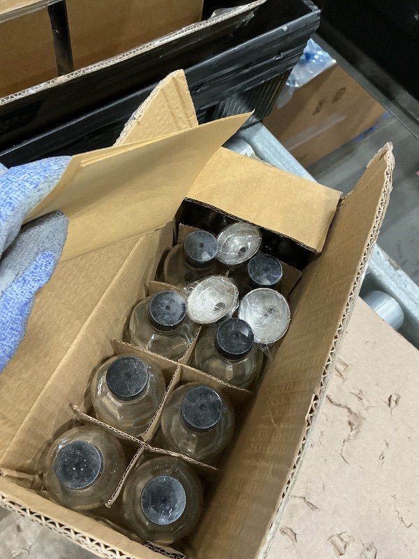 Photo 1 of 10 Pack, 4 oz Small Clear Glass Bottles w/Lids & 3 Stainless Steel Funnel - 120ml Boston Round Sample Bottle for Potion, Juice, Ginger Shot, Wellness, Oils, Whiskey, Liquids - Leakproof Travel Bottle