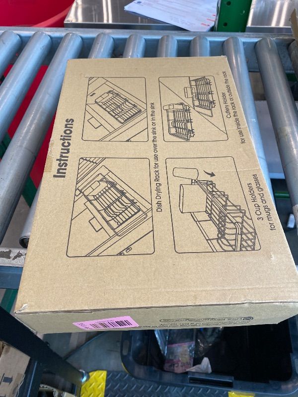 Photo 1 of *MINOR DAMAGE - USED*
Sakugi Dish Drying Rack in Sink - Expandable Stainless Steel Dish Rack Over The Sink, Kitchen Sink Drain Strainer with Cutlery Holder & Cup Holders, 15.4 x 9.8 x 3.0 Inch, Black