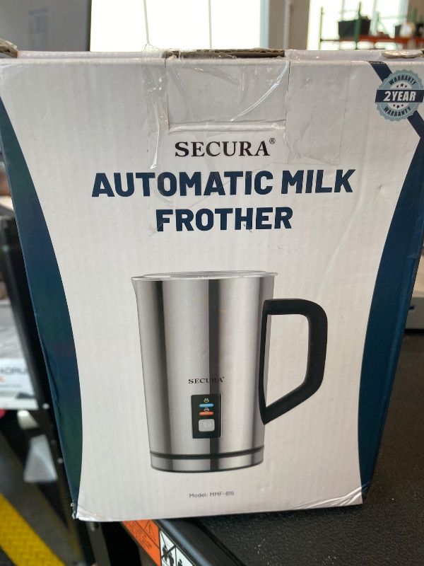Photo 1 of *UNTESTED*
Secura Milk Frother, Electric Milk Steamer Stainless Steel, 16.9oz/500ml Automatic Hot and Cold Foam Maker and Milk Warmer for Latte, Cappuccinos, Macchiato, 120V