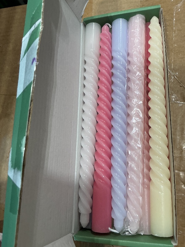 Photo 1 of 10 Inch Multi-Colored Taper Candle Set, 10 Pack Unscented Dripless Candlesticks for Family Dinner Parties Home Decoration Picnic