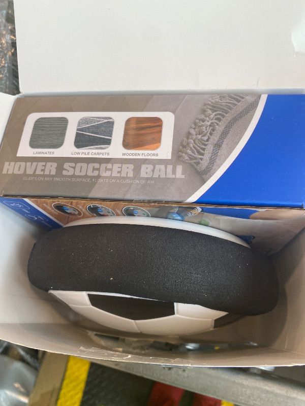 Photo 1 of *MINOR DAMAGE - USED*
LED Hover Soccer Ball Boy Toys, Air Power Kids Training Ball Playing Football Indoor Outdoor Game, Birthday Gifts for Age 3 4 5 6 7 8-10 Years Old Boys Girls - Soccer (2PCS Black)