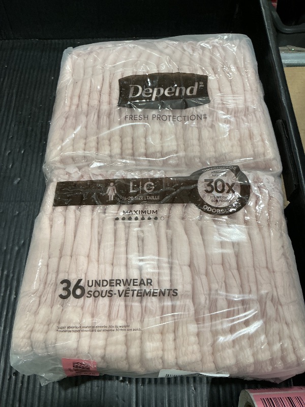 Photo 1 of ***ONLY 24*** Depend Fresh Protection Adult Diapers, Incontinence & Postpartum Bladder Leak Underwear for Women, Disposable, Maximum, Large, Blush, 72 Count (2 Packs of 36), Packaging May Vary