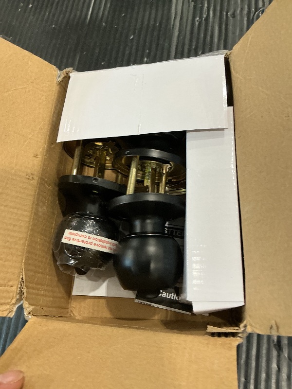 Photo 1 of [2 Pack] BESTTEN Keyed Entry Door Knob, Entrance Door Lock, Keyed Different, Standard Ball, Matte Black