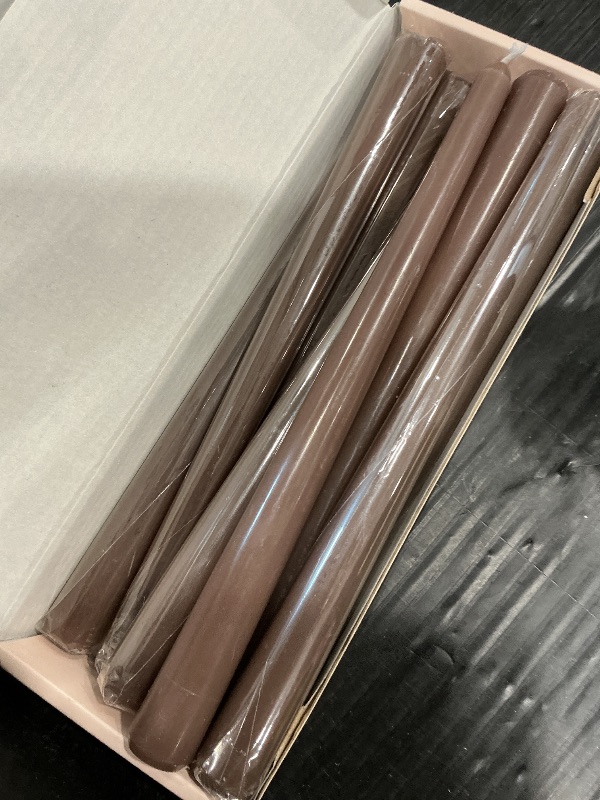 Photo 1 of 10 Inch Grayish-Brown Taper Candles for Home Decoration, 10 Pack Unscented Candlesticks for Dinner Wedding Party, Smokeless and Dripless Candle Sticks