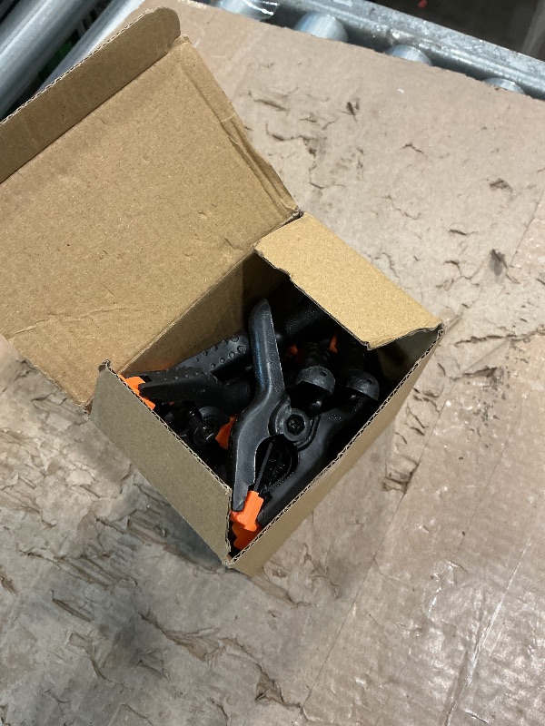 Photo 1 of 12 Pack Plastic Spring Clamps, 3.5inch Small Heavy Duty Clips for Crafts, Backdrop Stand, Woodworking, Photography Studios (Black)