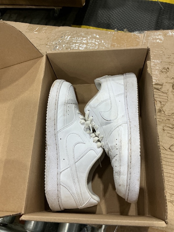 Photo 1 of ***VERY USED*** Nike Men's Court Vision Low Next Nature Shoes, White/White-White, 9